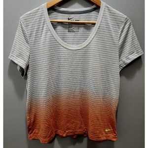 Womens Nike Dri-Fit Loose Fit Orange and Gray Tshirt Size Medium